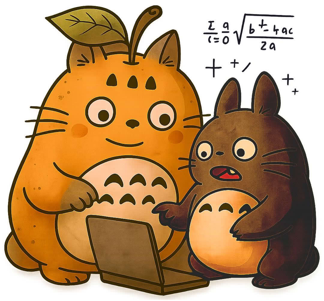 подбор техники: иллюстрация с ноутбуком и формулами